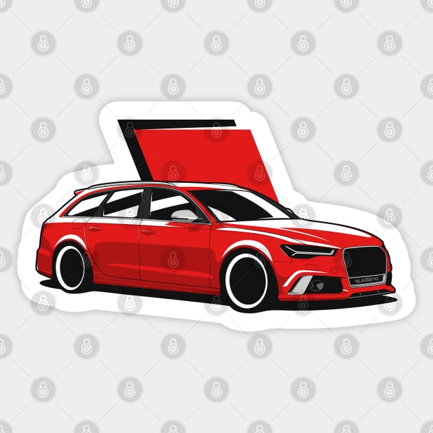 Red A6 RS6 Avant Sticker by KaroCars